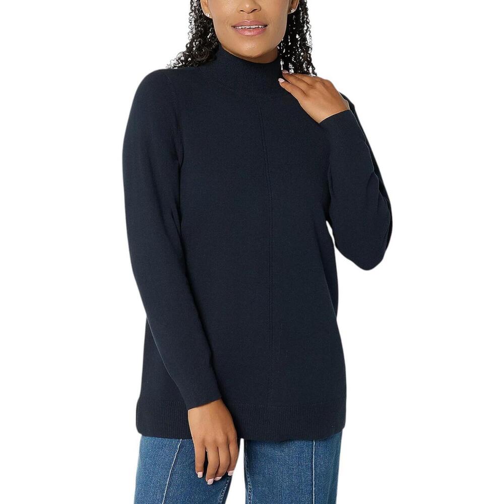 Brandis Women's Smoothing Mock Neck Sweater Midnight Navy - Regular